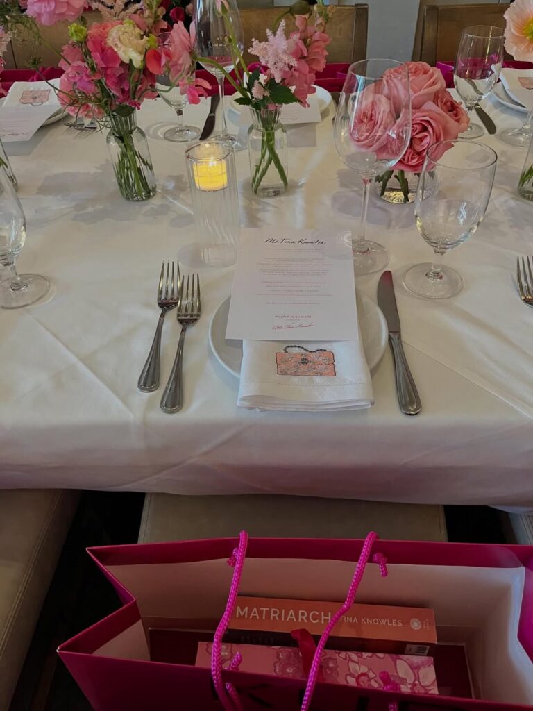 Bespoke Embroidered Napkins for Kurt Geiger & Tina Knowles