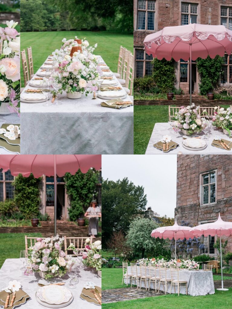 Alfresco Wedding Inspiration With Bespoke Napkins at Askham Hall