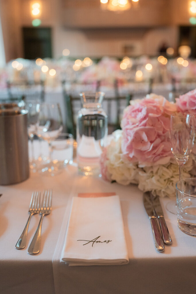 Personalised Place Setting Napkins for Zuska & Amos' Beautiful Wedding