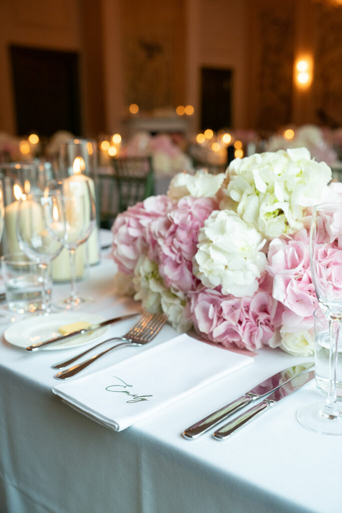 Personalised Place Setting Napkins for Zuska & Amos' Beautiful Wedding