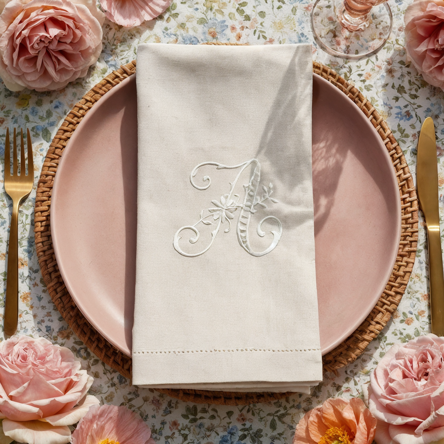 LINEN HEMSTITCH NAPKIN Cutwork Napkins