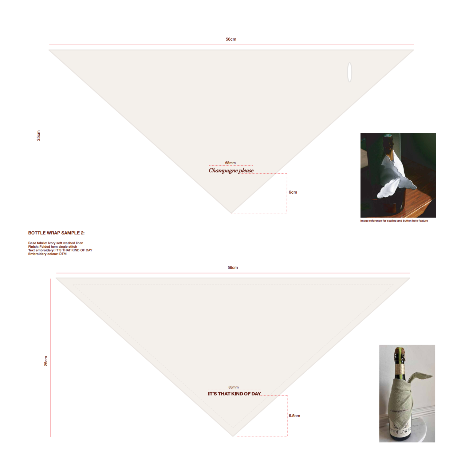 personalised fabric bottle wrap