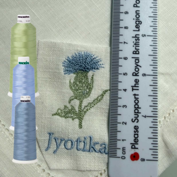 custom thistle embroidered napkins