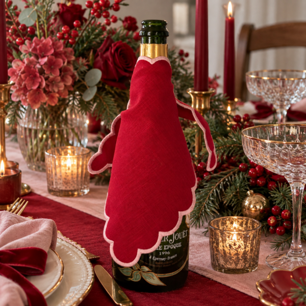 Champagne Bottle Wrap Red and Pink