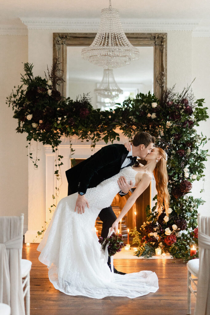 An Elegant Christmas Wedding With Bespoke Monogram Napkins