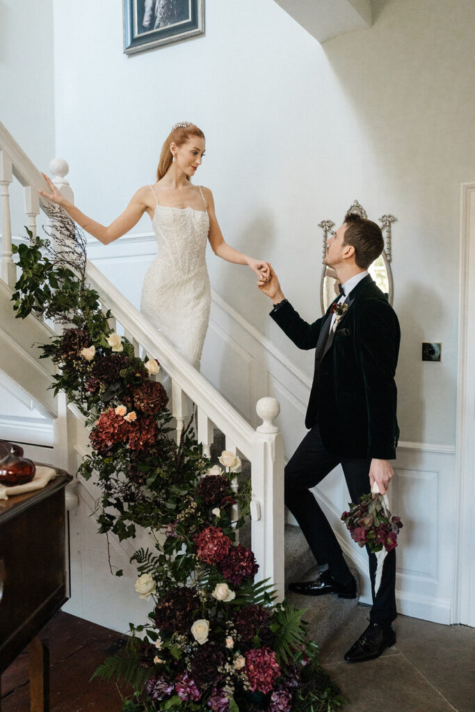 A Modern Christmas Wedding With Bespoke Monogram Napkins