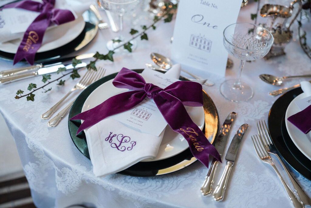 An Elegant Christmas Wedding With Bespoke Monogram Napkins