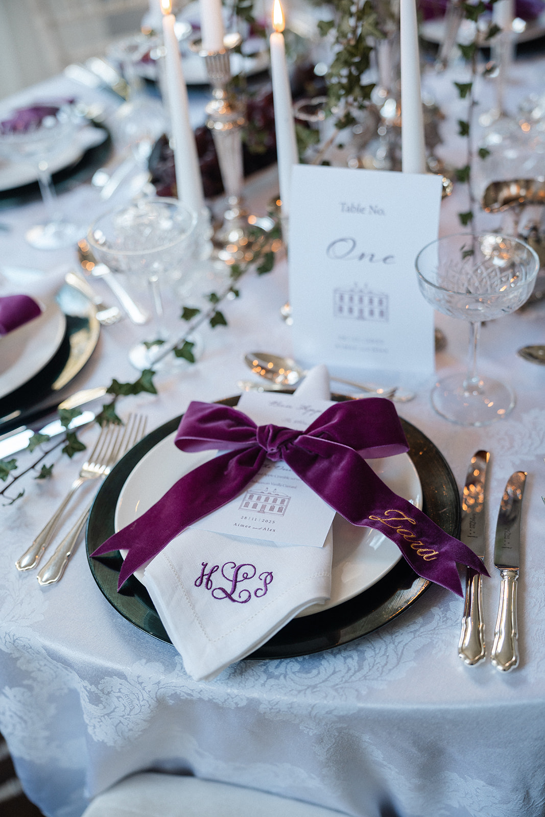 An Elegant Christmas Wedding With Bespoke Monogram Napkins