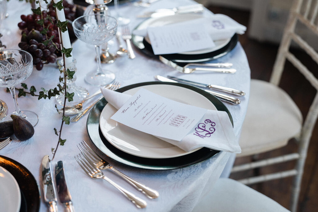 An Elegant Christmas Wedding With Bespoke Monogram Napkins