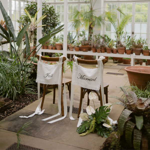 Personalised Chair signs for weddings