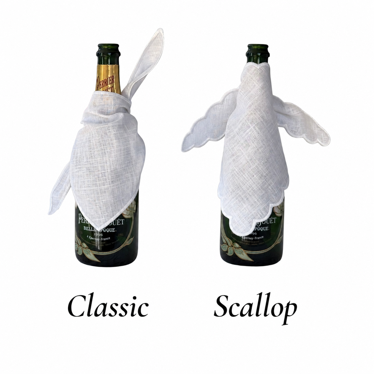 Personalised Champagne Bottle Wrap Classic and Scallop