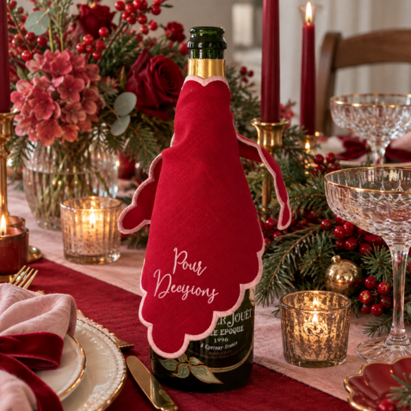 Personalised Champagne Bottle Wrap Red and Pink Personalised Champagne Bottle Wrap Red and Pink