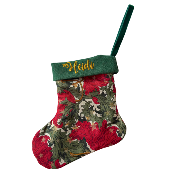 Mini Personalised Christmas Stocking with Liberty Fabric