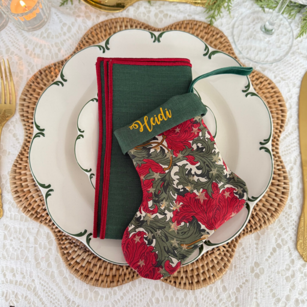 Mini Personalised Christmas Stocking with Liberty Fabric