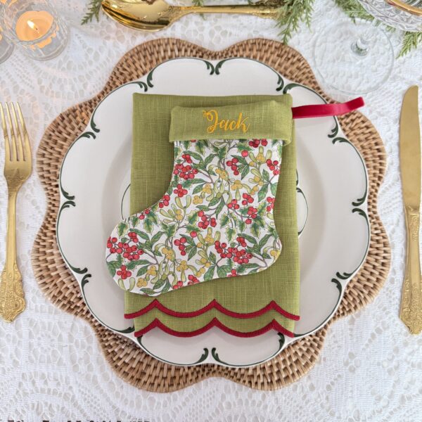 Personalised Mini Christmas Stocking with Liberty Fabric (1) Personalised Mini Christmas Stocking with Liberty Fabric