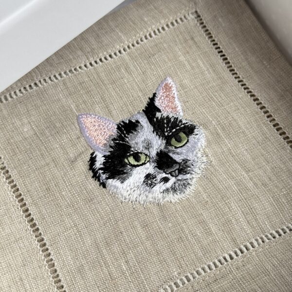 Set of Four Personalised Pet Portrait Napkin Set of Four Personalised Pet Portrait Napkins
